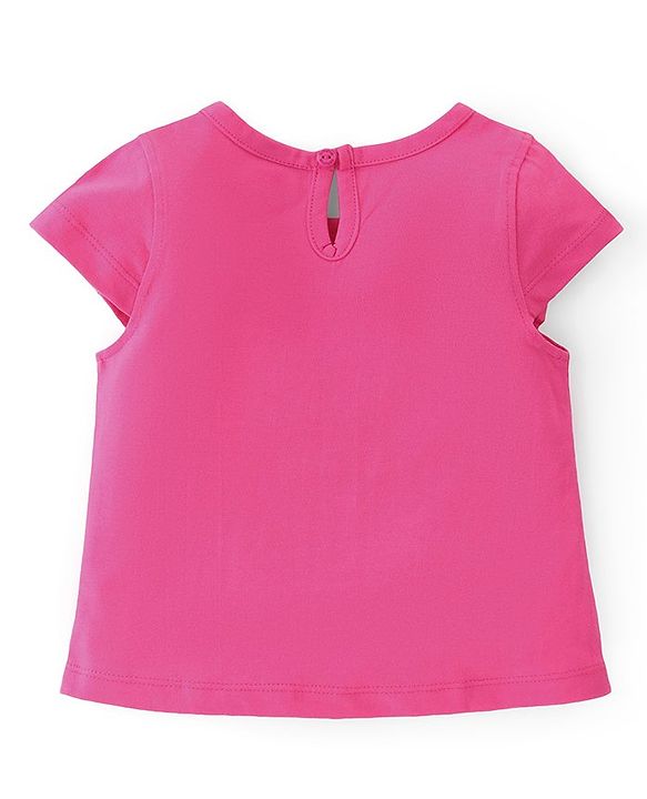 Babyhug Cotton Knit A-Line Cap Sleeves Tops With Polka Dots & Cupcake Graphics Pack of 3 - Pink & Yellow