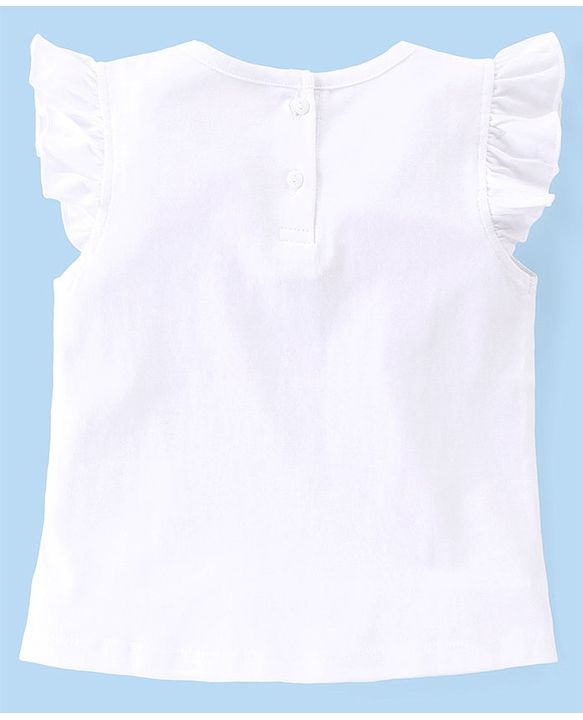 Babyhug Single Jersey Knit  Half  Sleeves Capri Nightsuit  Text & Polka Dot Print - White & Orange