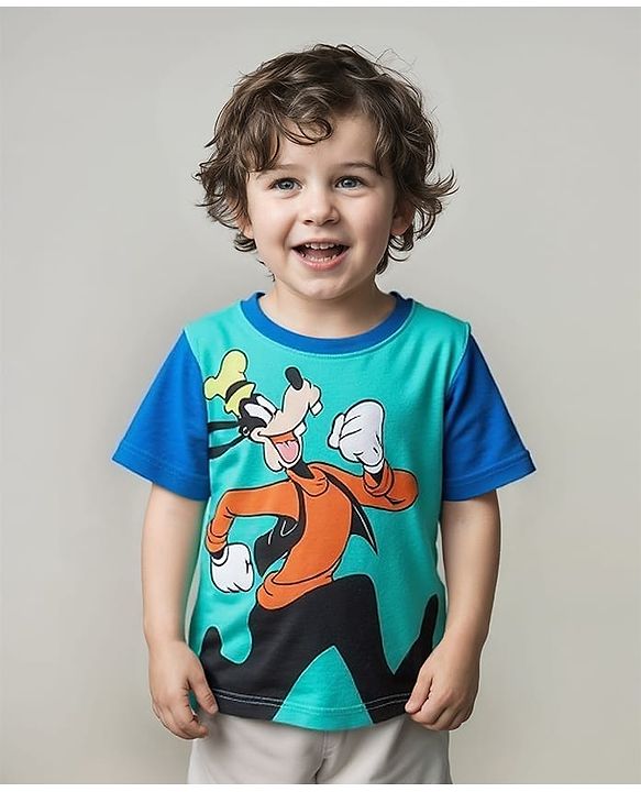 Babyhug Disney Cotton Knit Half Sleeves T-Shirt Pluto Graphics Print - Green