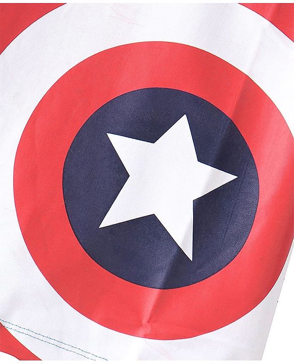 Pine Kids Marvel Cotton Knit Half Sleeves  Oversized T-Shirt Captain America Graphics - Blue