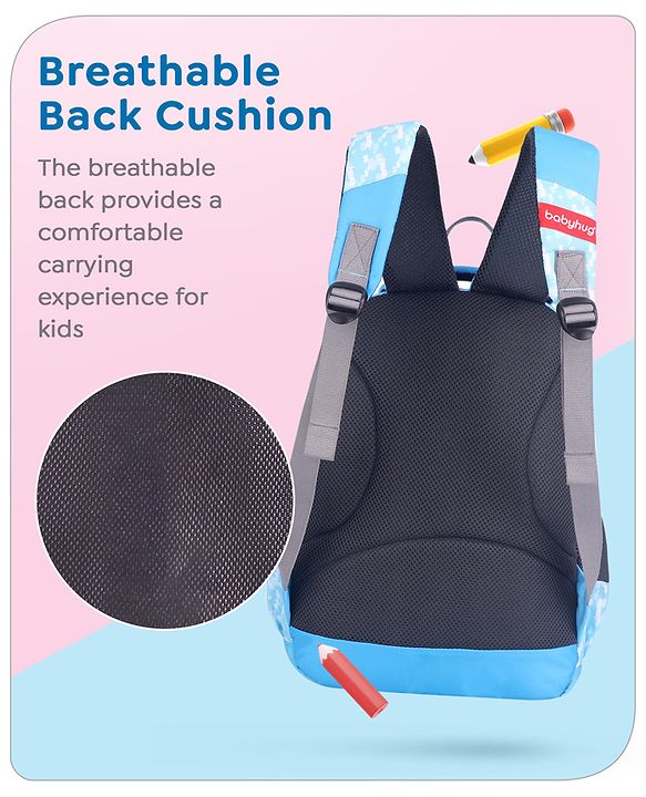 Babyhug Disney Frozen Elsa School Backpack|2 Main Compartments, 1 Front Pocket, 2 side Bottle Pockets|Water Resistant|Long lasting and Durable Zippers | Comfortable back cushioning | For School, Travel and Outdoors|Blue- 15 inches