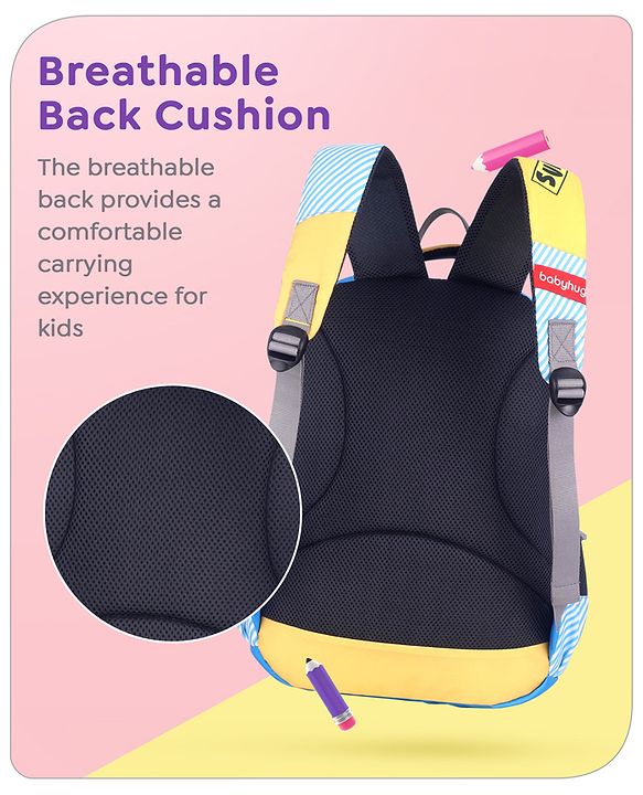Babyhug Disney Mickey & Friends School Backpack|2 Main Compartments,1 Front Pockets, 2 side Bottle Pockets|Water Resistant|Long lasting and Durable Zippers | Comfortable back cushioning | For School, Travel and Outdoors|Blue- 15 inches
