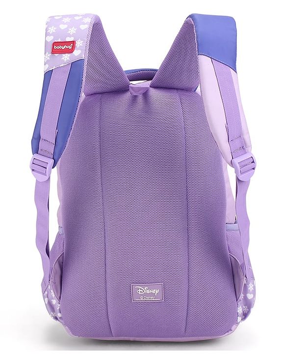 Babyhug Disney Frozen Elsa School Backpack|2 Main Compartments, 1 Front Pocket, 2 side Bottle Pockets|Water Resistant|Long lasting and Durable Zippers | Comfortable back cushioning | For School, Travel and Outdoors|Blue- 15 inches