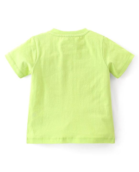Babyhug Cotton Half Sleeves T-Shirt With Beach Graphics - Green