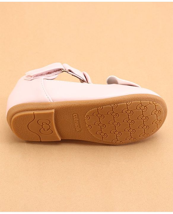 Cute Walk by Babyhug Ballerinas with Velcro Closure & Bow Applique- Pink