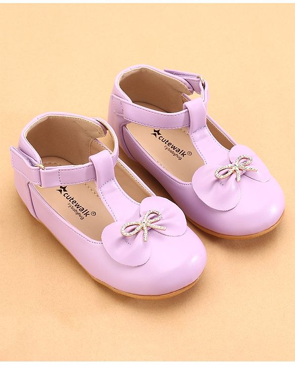 Cute Walk by Babyhug Ballerinas with Velcro Closure & Bow Applique- Pink