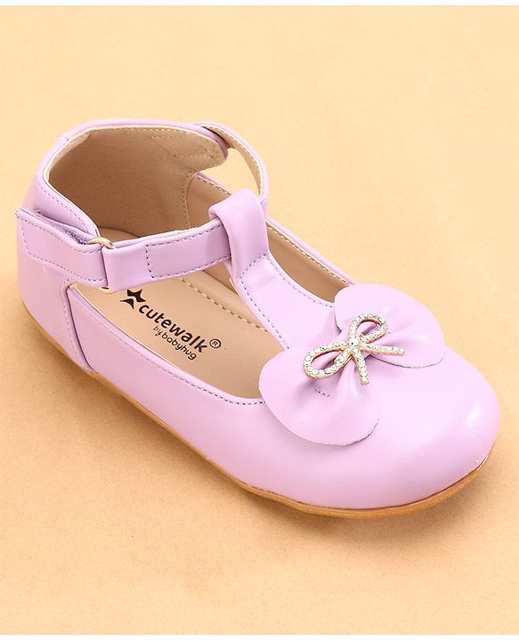 Cute Walk by Babyhug Ballerinas with Velcro Closure & Bow Applique- Pink