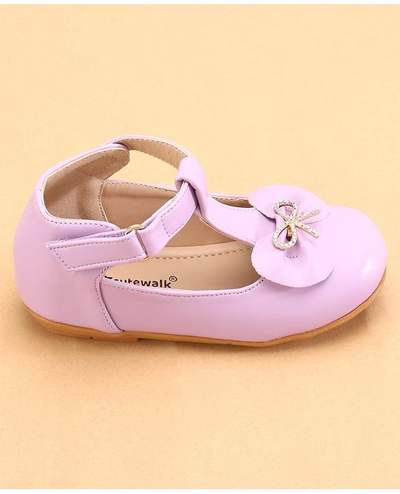 Cute Walk by Babyhug Ballerinas with Velcro Closure & Bow Applique- Pink
