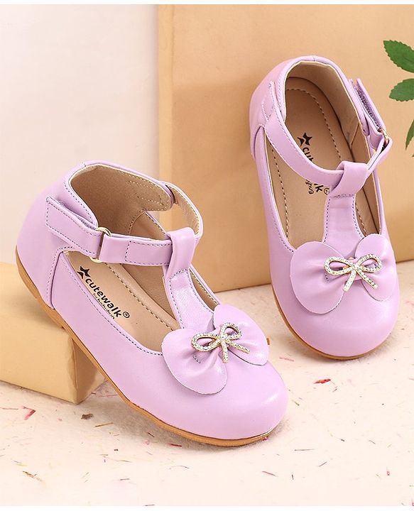 Cute Walk by Babyhug Ballerinas with Velcro Closure & Bow Applique- Pink