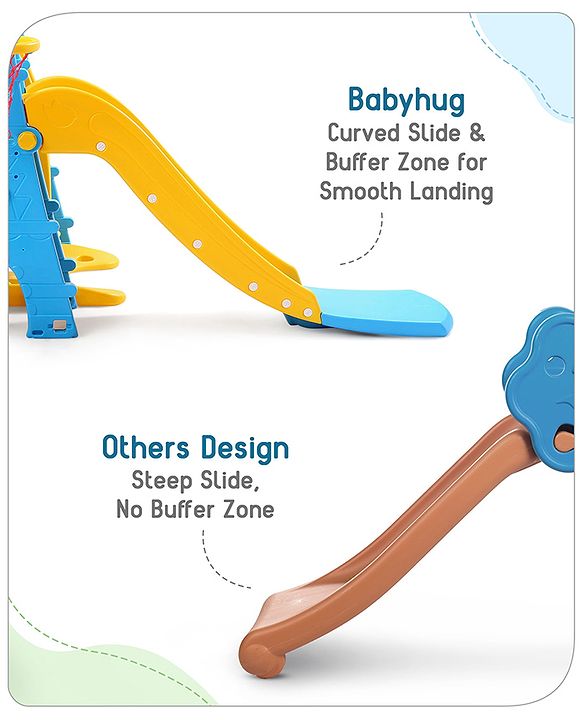 Babyhug 3 in 1  Swing and Slide with Basket Ball Hoop Activity Play Set |Durable and Sturdy Material|Easy assemble Indoor & Outdoor Play|Coordination & Balance|Ideal Gift|Age 2-5 Years|BIS