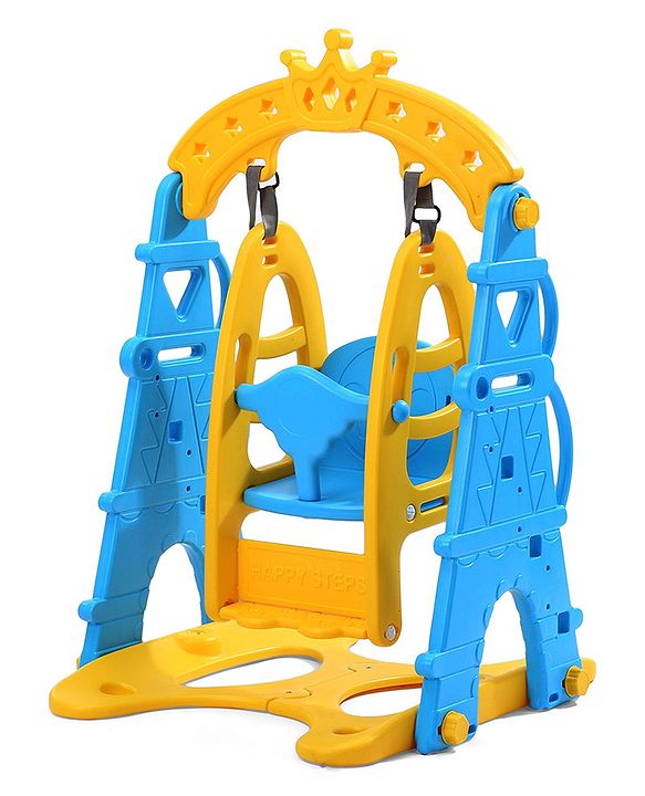 Babyhug 3 in 1  Swing and Slide with Basket Ball Hoop Activity Play Set |Durable and Sturdy Material|Easy assemble Indoor & Outdoor Play|Coordination & Balance|Ideal Gift|Age 2-5 Years|BIS