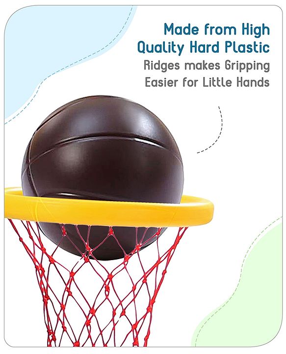 Babyhug  Kids Slide with Basketball Hoop & Easy Climb Ladder|Safe and Durable Material|Smooth Edges, Indoor-Outdoor Use|Balance & Coordination|Bright Colors,Easy to Assemble Setup|2-6 Years|BIS