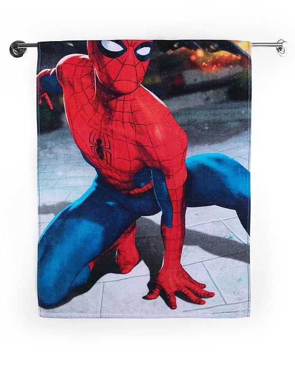 Babyhug Marvel Cotton Woven Spiderman Digital Printed Towel L 101.6 x B 55.8 cm - Multicolour
