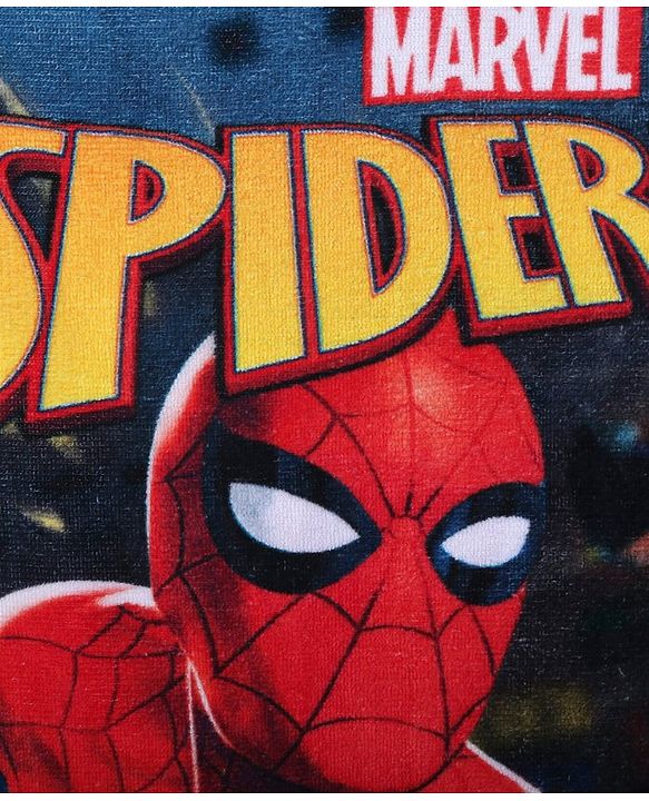 Babyhug Marvel Cotton Woven Spiderman Digital Printed Towel L 101.6 x B 55.8 cm - Multicolour