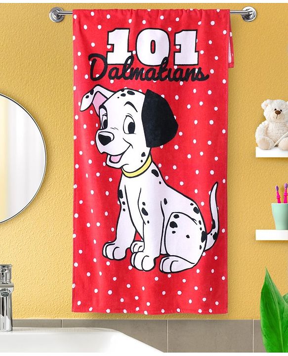 Babyhug Disney Boys 101 Dalmatians Digital Printed Towel  L 101.6 X B 55.8 cm - Multicolour