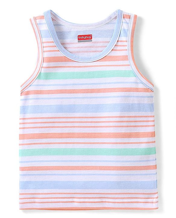 Babyhug 100% Cotton Sleeveless Sando Trees & Animal Print Pack of 3 - Multicolour