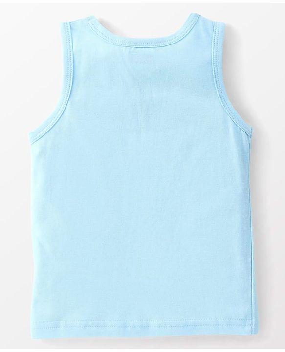 Babyhug 100% Cotton Sleeveless Sandos Crab Print Pack of 3 - Blue & White
