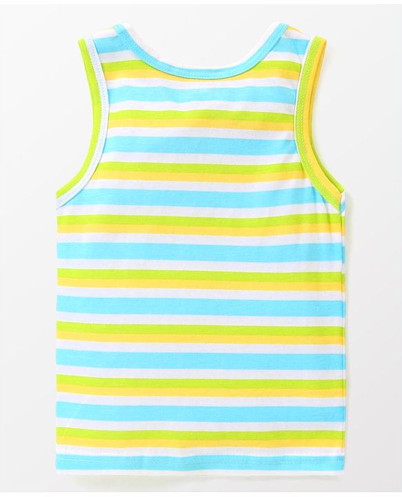 Babyhug 100% Cotton Sleeveless Sando Striped & Animal Print Pack of 3 - Multicolour