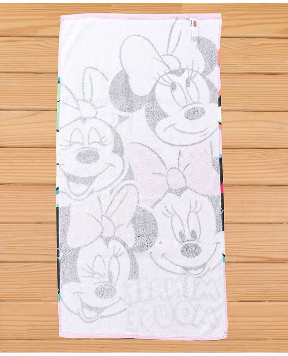 Babyhug Disney Minnie Mouse Digital Printed Towel  L 101.6 x B 76.2 cm - Light Pink