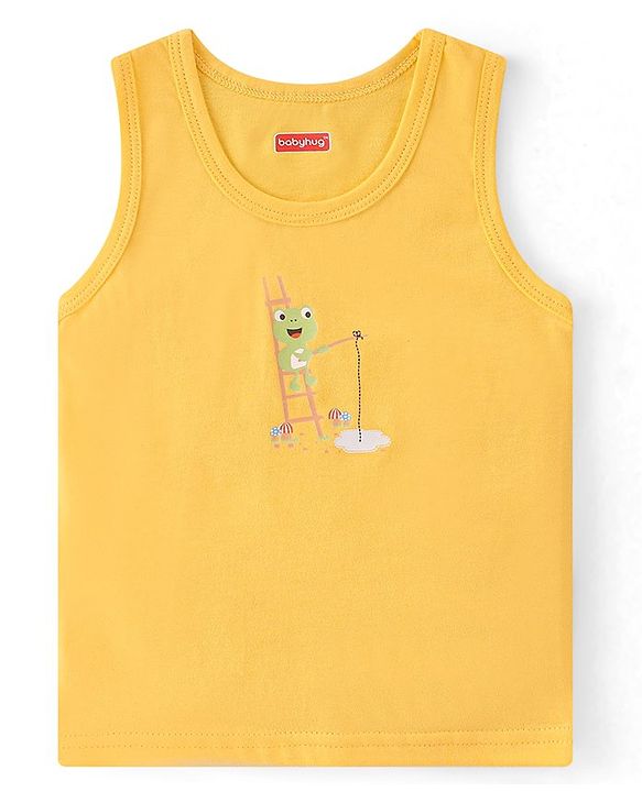 Babyhug 100% Cotton Knit Sleeveless Striped Sando Pack of 3 - Multicolour