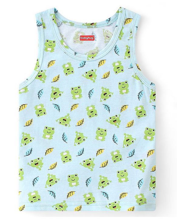 Babyhug 100% Cotton Knit Sleeveless Striped Sando Pack of 3 - Multicolour