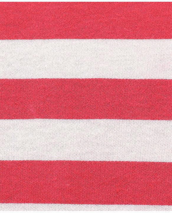 Babyhug Cotton Interlock Two Layer Hooded Towel Stripes Print L 76 x B 76 cm - Red