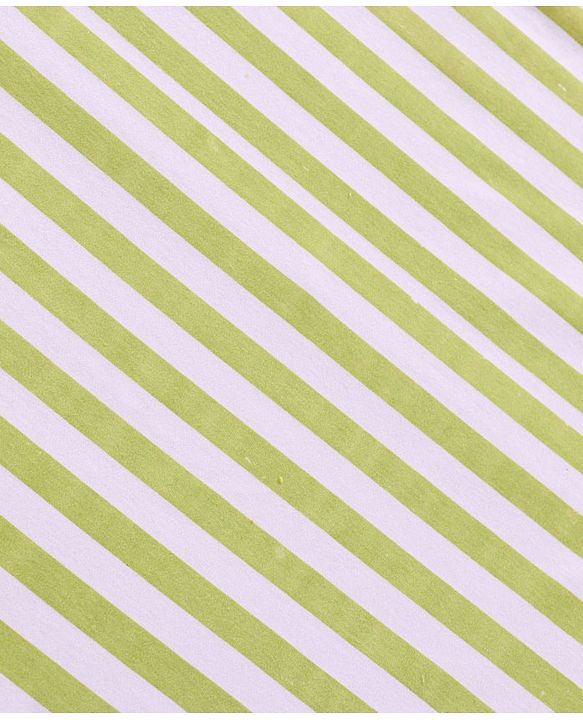 Babyhug Cotton Two Layer Hooded Towel Stripes Print - Green