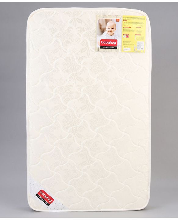 Babyhug High Density Soft Foam Baby Mattress Self Design - Off White