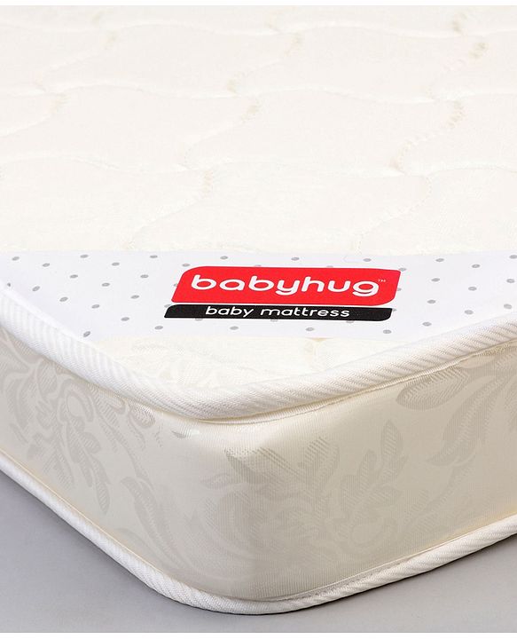 Babyhug High Density Soft Foam Baby Mattress Self Design - Off White