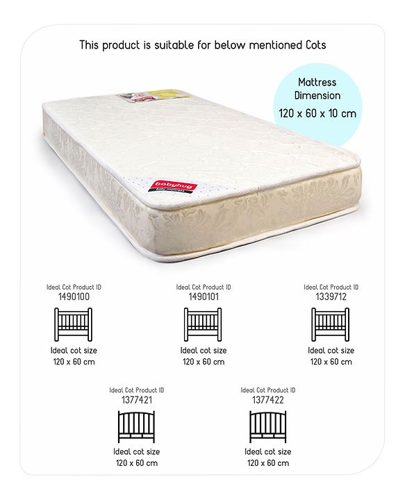 Babyhug High Density Soft Foam Baby Mattress Floral Design (Color And Design May Vary)