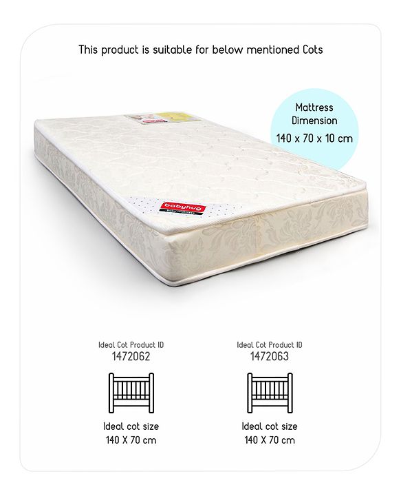 Babyhug High Density Soft Foam Baby Mattress Floral Print - Off White