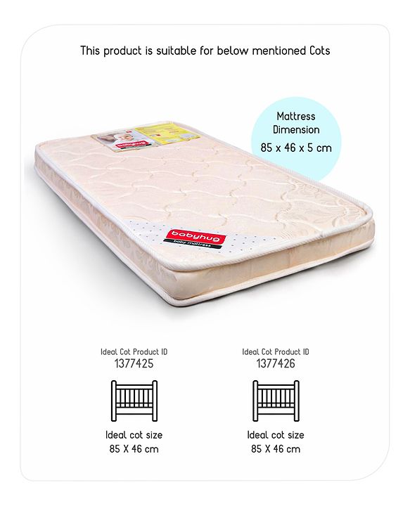 Babyhug High Density Soft Foam Baby Mattress Floral Print - Off White