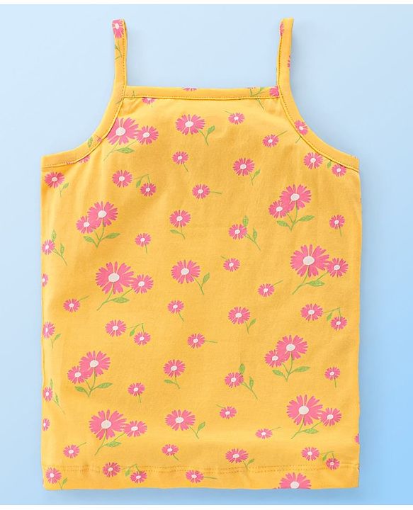 Babyhug 100% Cotton Knit Sleeveless Slips Floral Print  Pack of 3- Multicolour