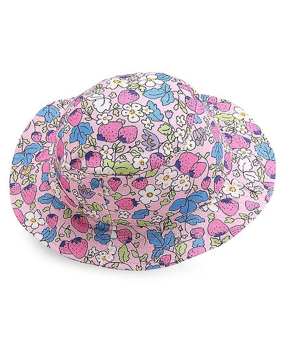 Babyhug Cotton Two Layer Bucket Hat Floral Print- Multicolor