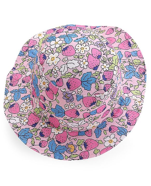 Babyhug Cotton Two Layer Bucket Hat Floral Print- Multicolor