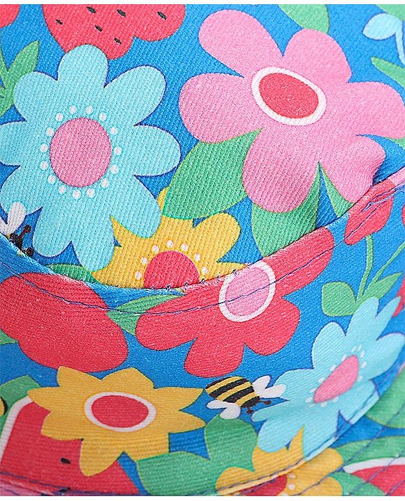 Babyhug Cotton Woven Two Layer Bucket Hat Floral Print - Multicolor