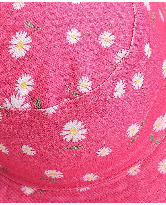 Babyhug Cotton Woven Two Layer Bucket Hat Floral Print - Pink
