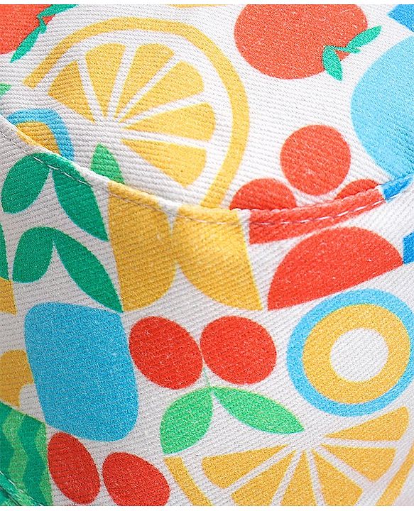 Babyhug Cotton Woven Two Layer Bucket Hat Fruit Print - Multicolor