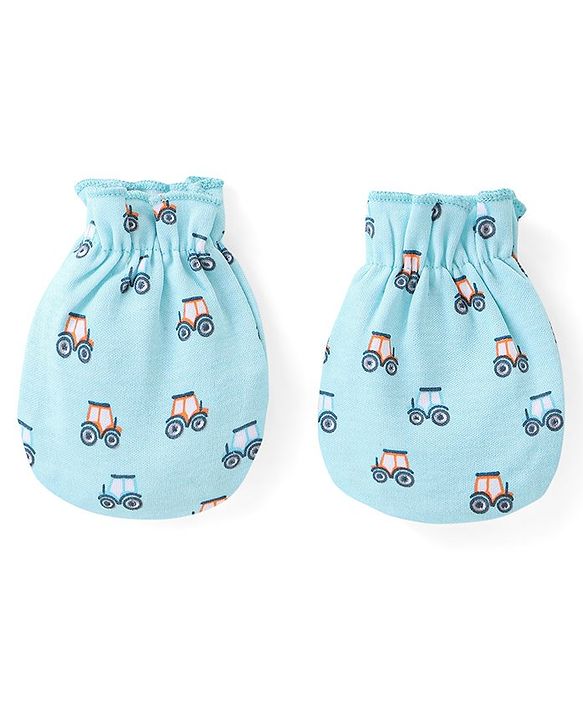 Babyhug 100% Cotton Mittens Pony Print Pack Of 3 - Multicolour