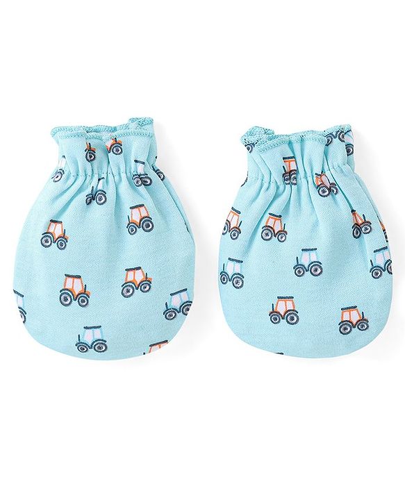 Babyhug 100% Cotton Mittens Pony Print Pack Of 3 - Multicolour