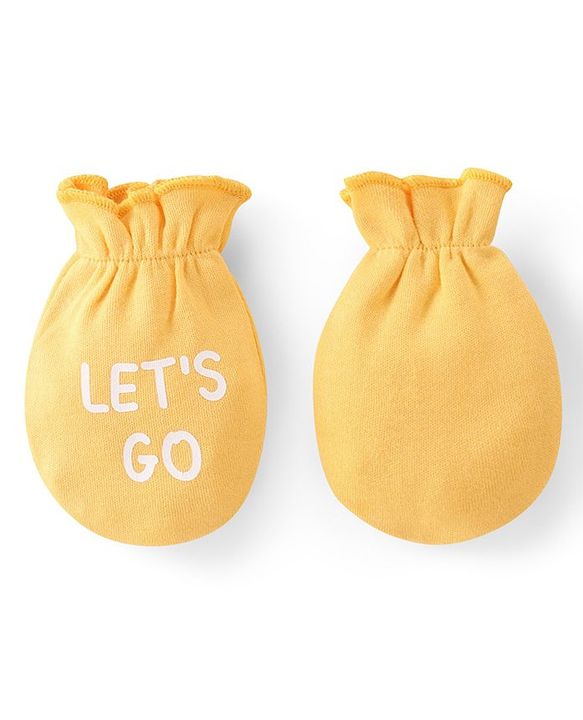Babyhug 100% Cotton Mittens Set Striped Text & Vehicle Print Pack of 3 - Multicolour
