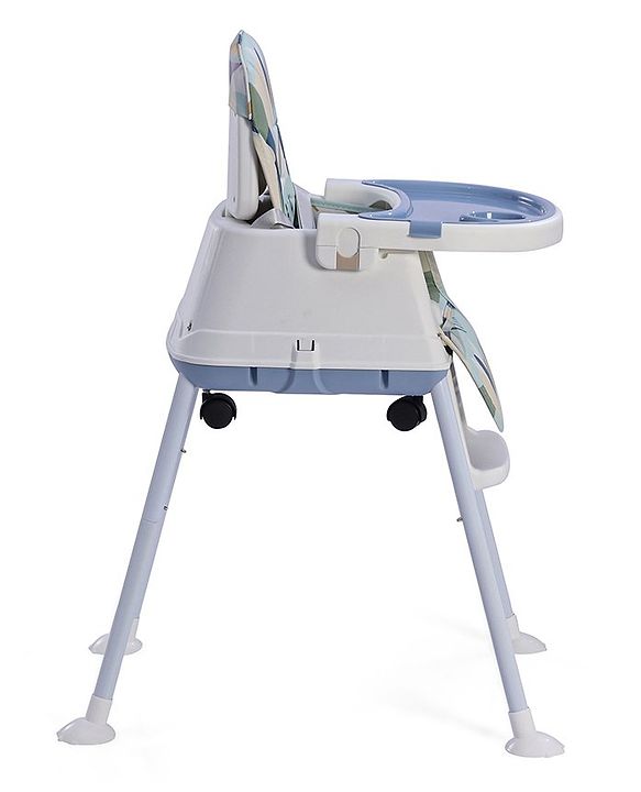 Babyhug 3 in 1 Eat & Grow Convertible High Chair | High Chair, Feeding Chair & Booster Chair| Adjustable Double Food Tray| Removable PU Leather Seat| Safety Harness| Removable Footrest (Colour May Vary)