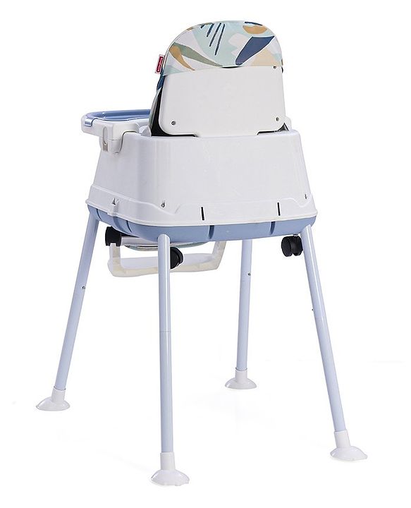 Babyhug 3 in 1 Eat & Grow Convertible High Chair | High Chair, Feeding Chair & Booster Chair| Adjustable Double Food Tray| Removable PU Leather Seat| Safety Harness| Removable Footrest (Colour May Vary)