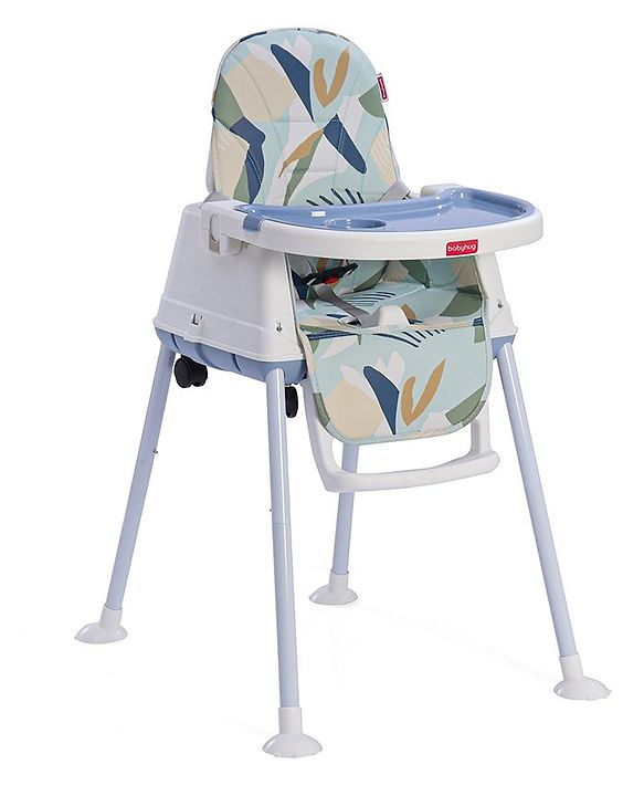 Babyhug 3 in 1 Eat & Grow Convertible High Chair | High Chair, Feeding Chair & Booster Chair| Adjustable Double Food Tray| Removable PU Leather Seat| Safety Harness| Removable Footrest (Colour May Vary)
