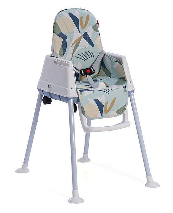 Babyhug 3 in 1 Eat & Grow Convertible High Chair | High Chair, Feeding Chair & Booster Chair| Adjustable Double Food Tray| Removable PU Leather Seat| Safety Harness| Removable Footrest (Colour May Vary)