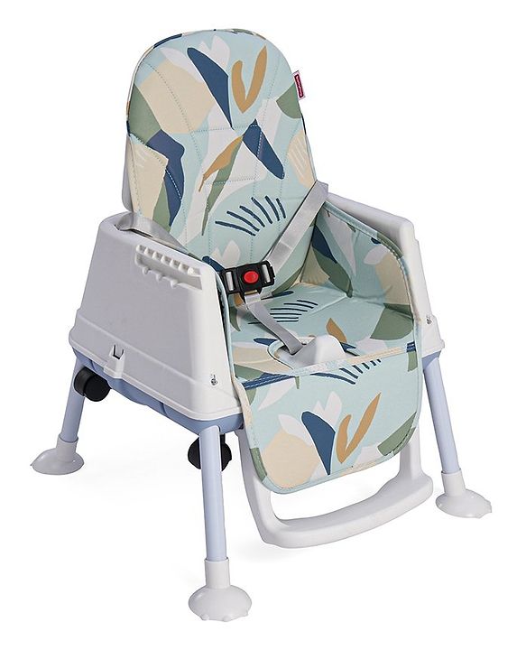 Babyhug 3 in 1 Eat & Grow Convertible High Chair | High Chair, Feeding Chair & Booster Chair| Adjustable Double Food Tray| Removable PU Leather Seat| Safety Harness| Removable Footrest (Colour May Vary)