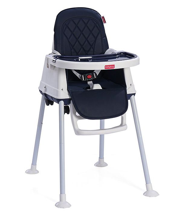 Babyhug 3 in 1 Eat & Grow Convertible High Chair | High Chair, Feeding Chair & Booster Chair| Adjustable Double Food Tray| Removable PU Leather Seat| Safety Harness| Removable Footrest (Colour May Vary)