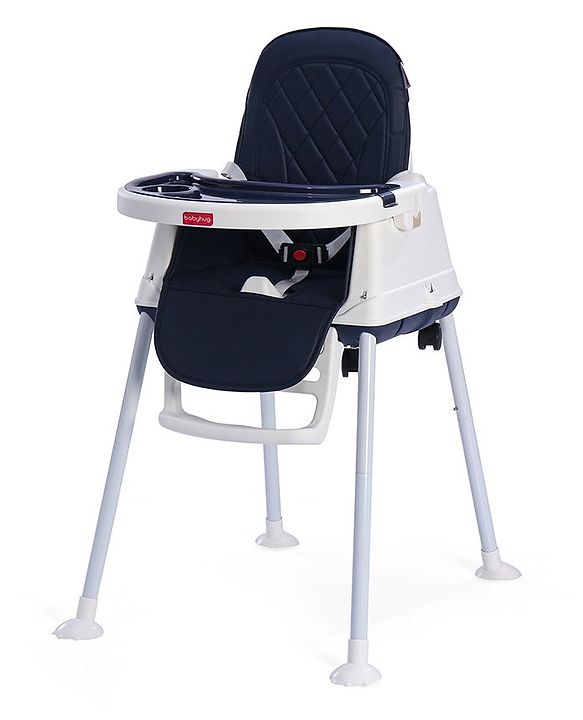 Babyhug 3 in 1 Eat & Grow Convertible High Chair | High Chair, Feeding Chair & Booster Chair| Adjustable Double Food Tray| Removable PU Leather Seat| Safety Harness| Removable Footrest (Colour May Vary)
