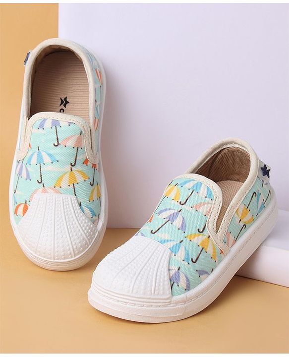 Cute Walk by Babyhug Slip On Umbrella Print Casual Shoes - Light Blue
