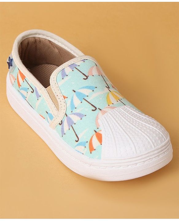 Cute Walk by Babyhug Slip On Umbrella Print Casual Shoes - Light Blue